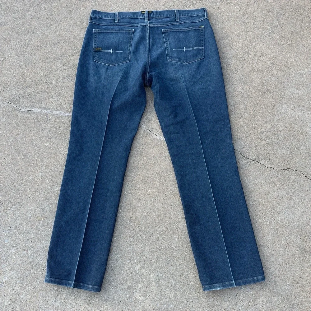 Ariat Rebar M5 Jeans Men's 40x34 Dark Blue Slim Fit Straight Leg Work Denim